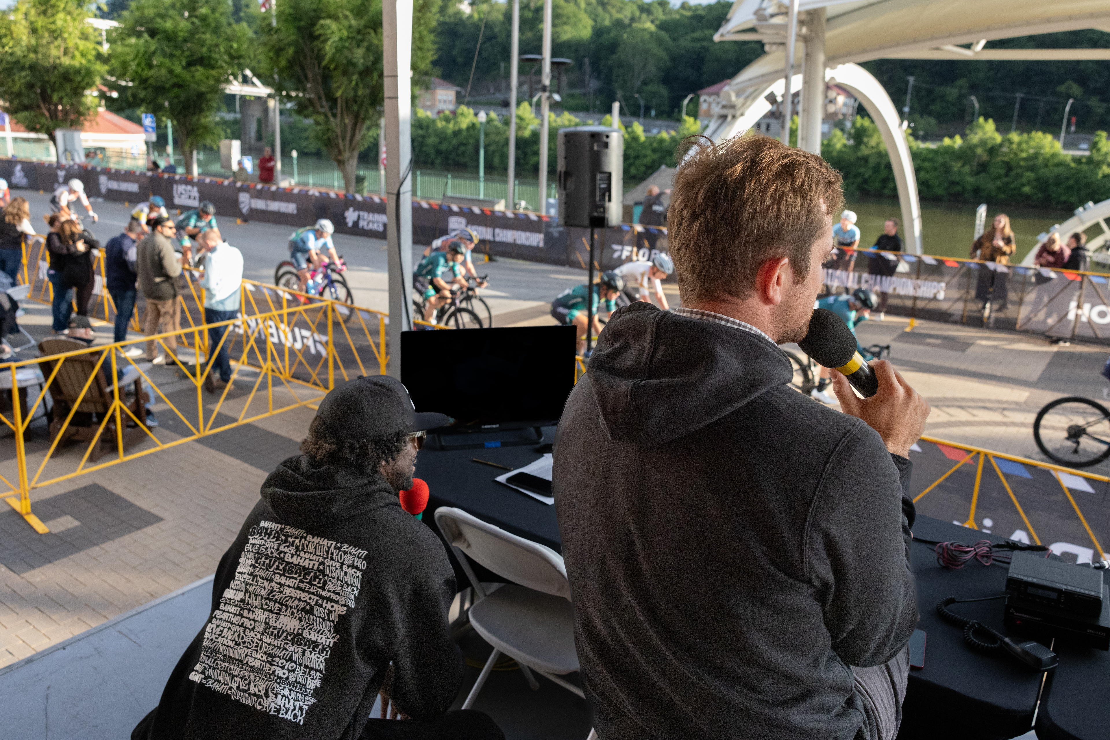 Stage announcers, Rahsaan Bahati and John Hoopingarner, kept the crowds appraised of all the action that happened in Charleston.