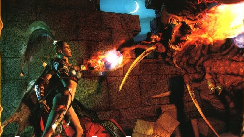 Zlatogorye cover art, showing a warrior woman fighting a monster.