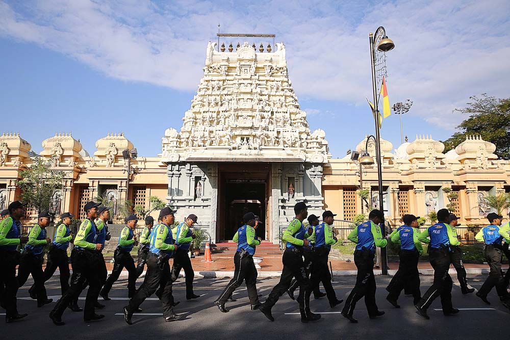 The local police help keep the race safe