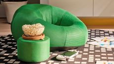 A green inflatable gaming chair from IKEA