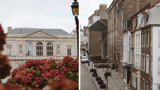 a collage of photos showing Boulogne-sur-mer town