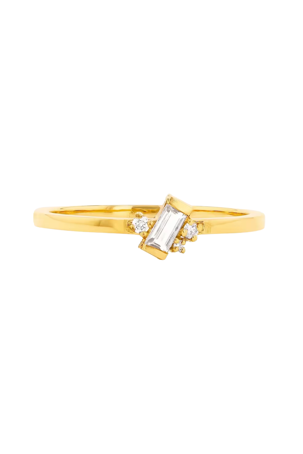 14ct Gold Micro White Topaz Ring