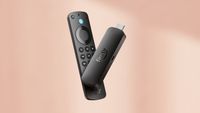 Amazon Fire TV Stick 4K Select on a pink background