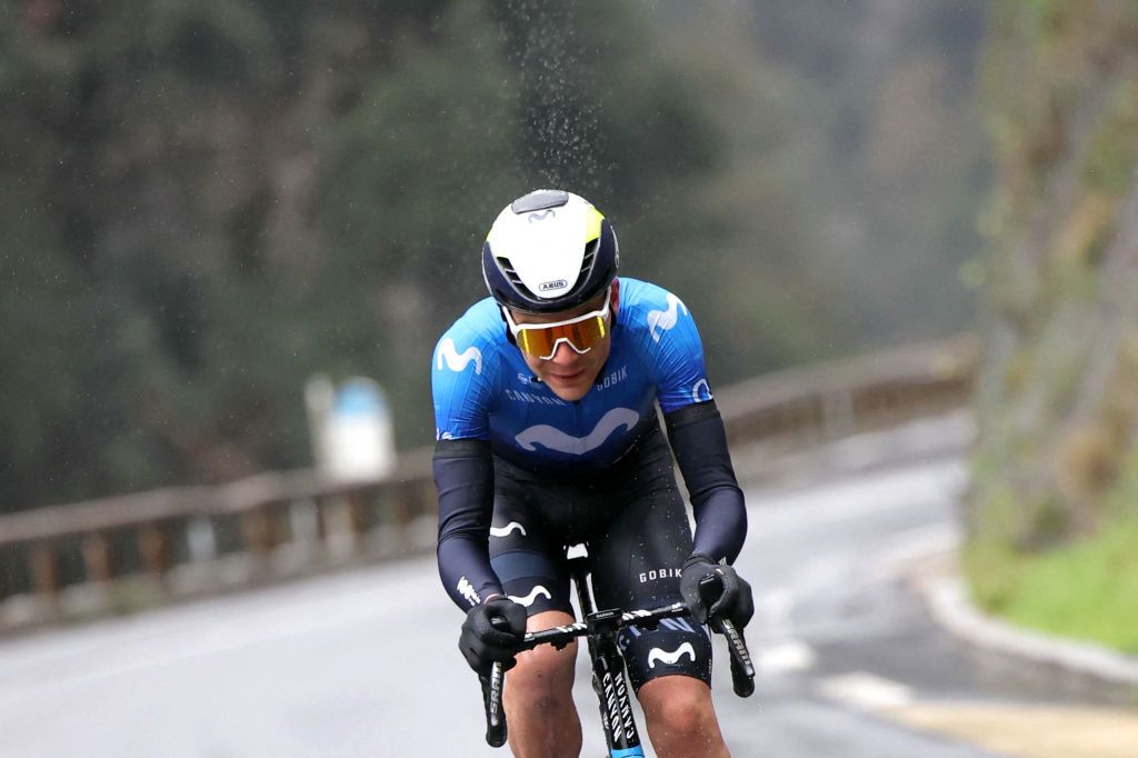 Johan Jacobs (Movistar) was the last mand standing from the breakaway