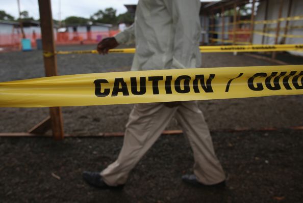 A worker at the Doctors Without Borders Ebola treatment center in Monrovia, Liberia.