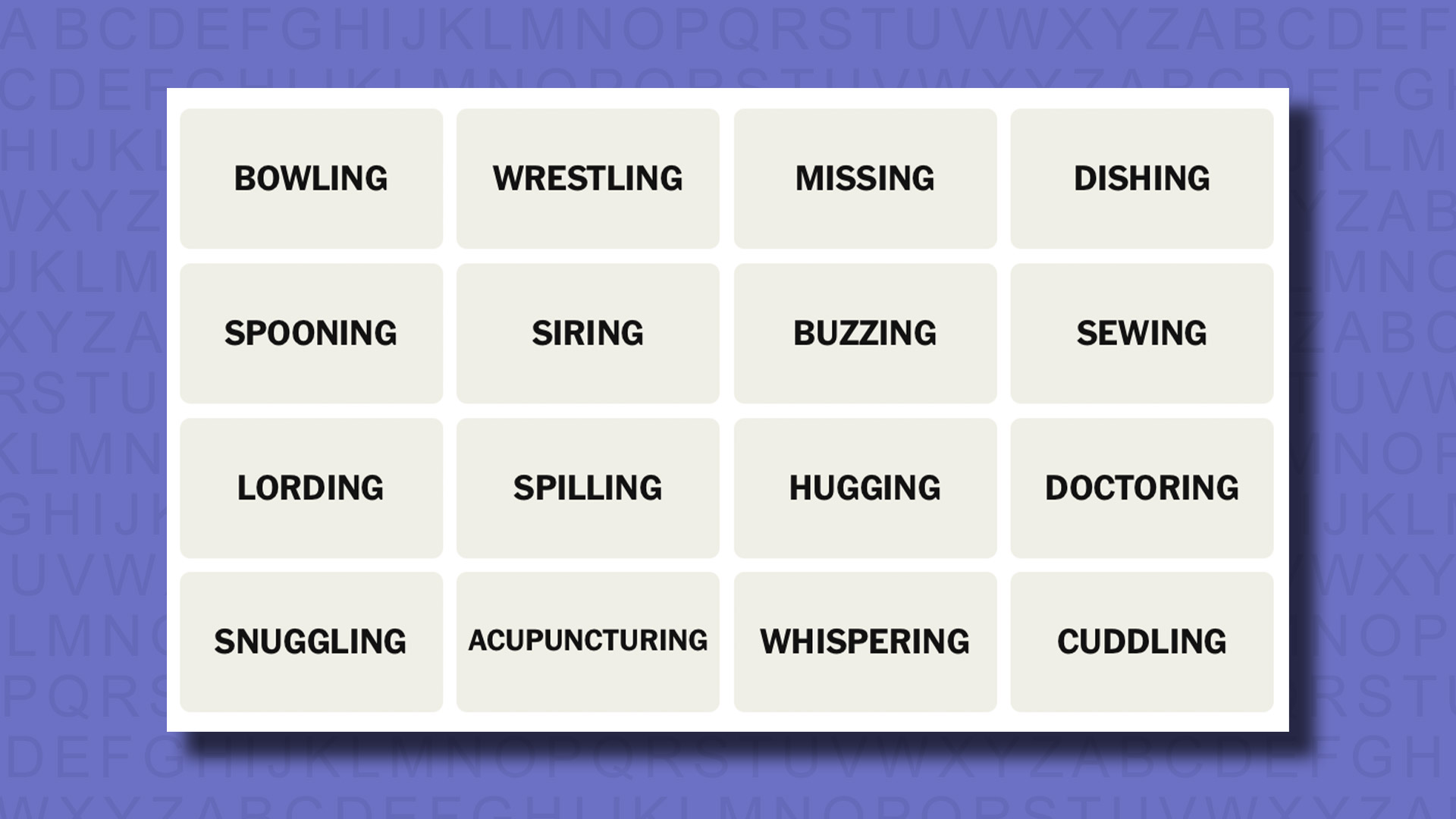 NYT Connections hints for game 732 on a purple background