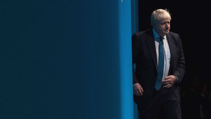 Boris Johnson addresses the Tory Conference in Manchester