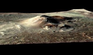The Nili Patera caldera on Mars, where evidence of hydrothermal mineral deposits has been found.