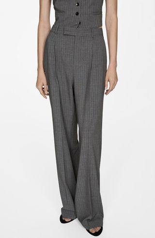 Pinstripe Pleat Front Pants