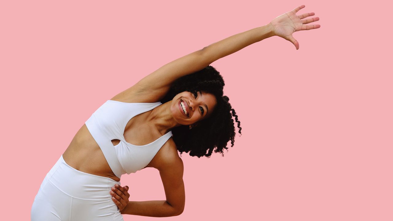 Woman doing shoulder mobility exercises