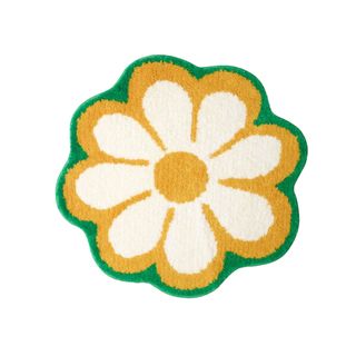 floral circular KÄRRKNIPPROT Bath Mat in yellow and green