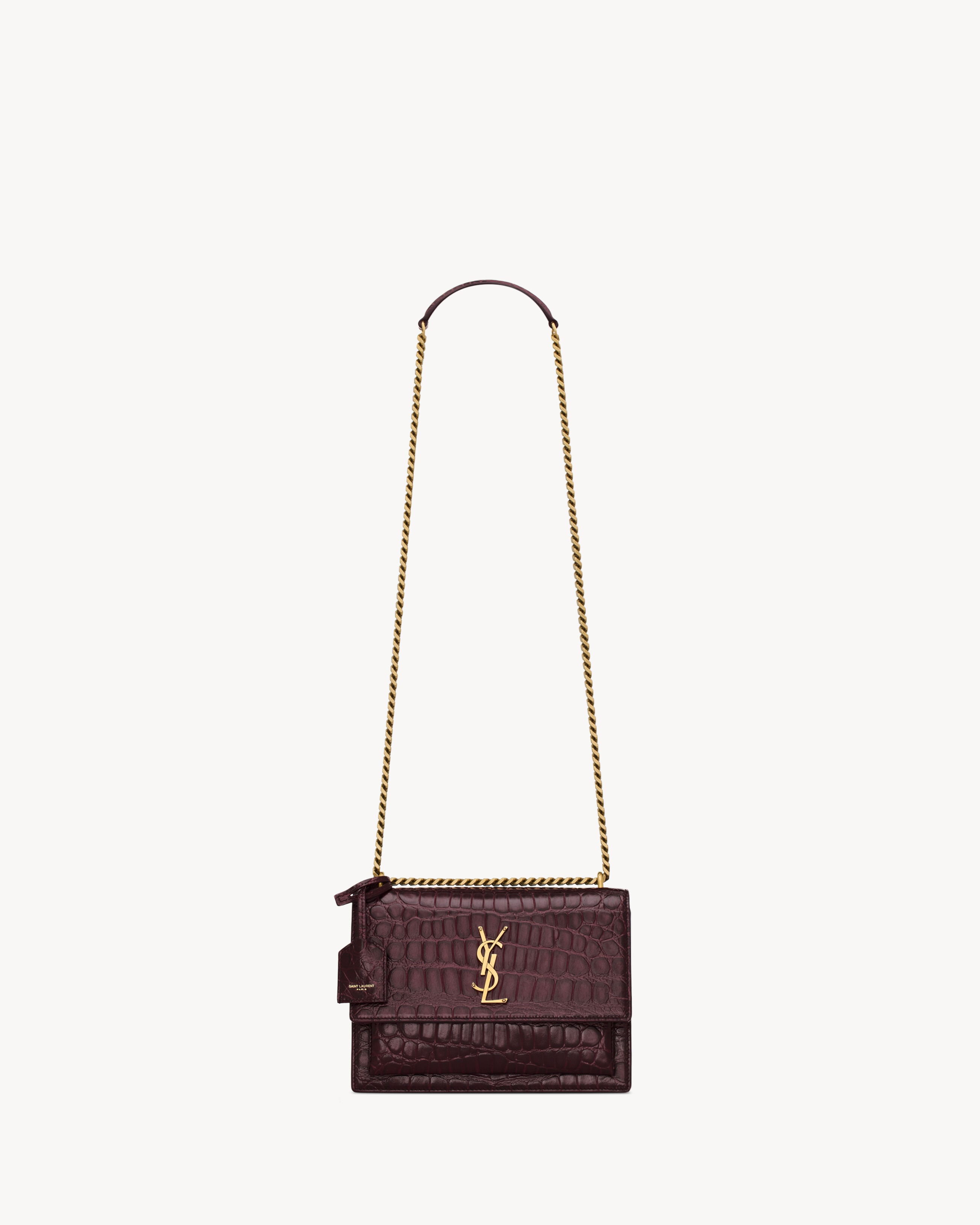 Sunset Medium in Crocodile-Embossed Leather