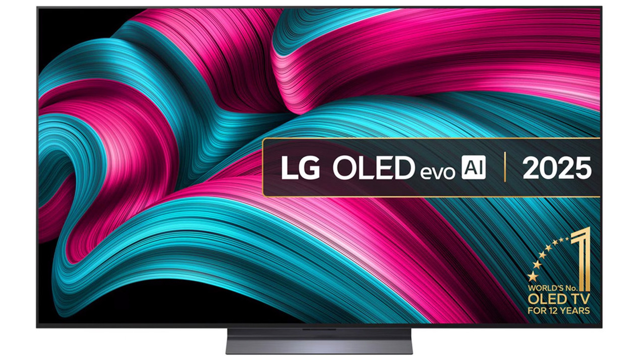 The 65-inch LG C5 OLED TV pictured against a white background