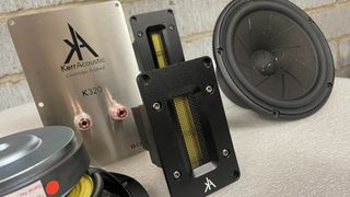 The array of drivers inside the Kerr Acoustic speakers