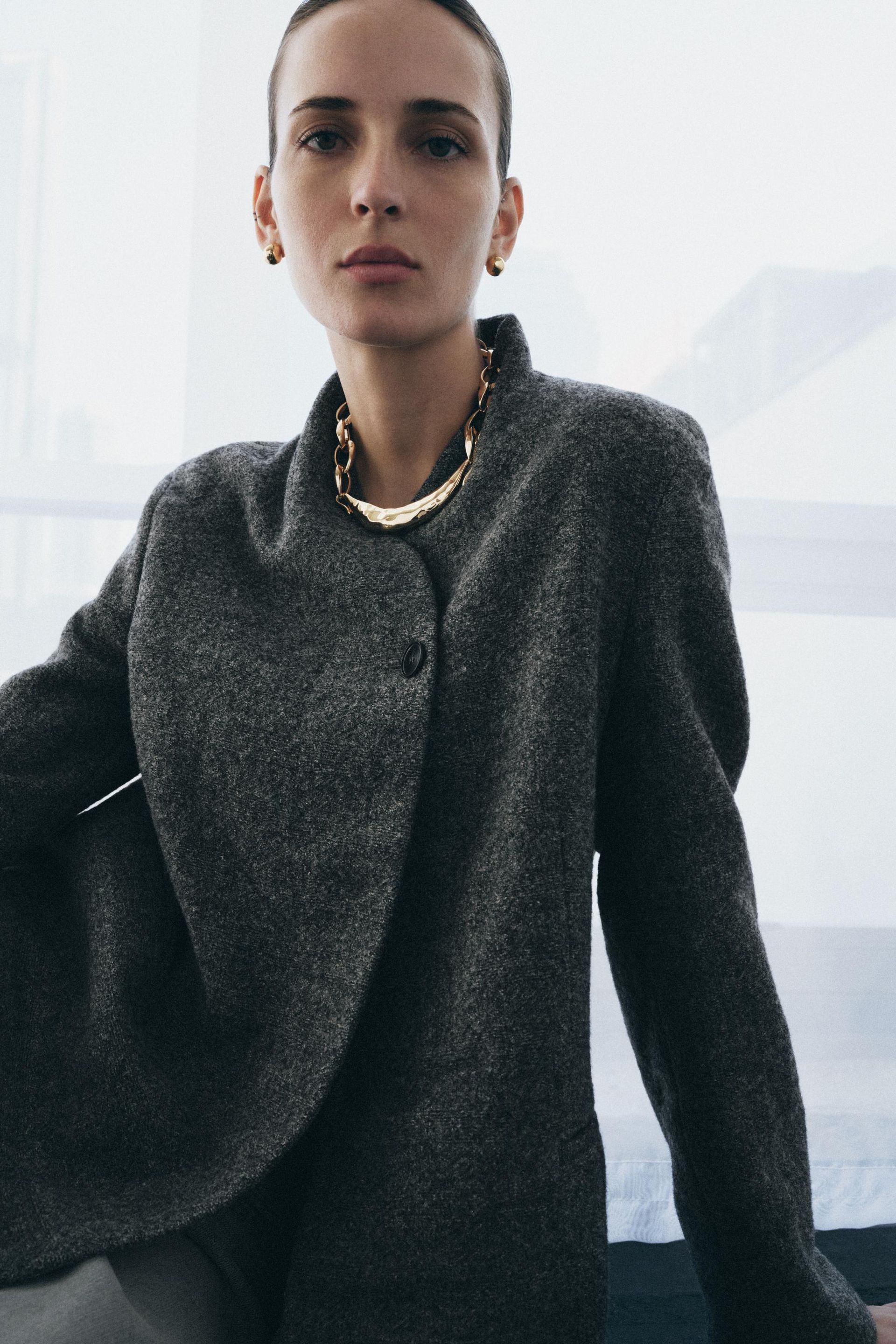 Zw Collection Limited Edition Wool Blazer With Button