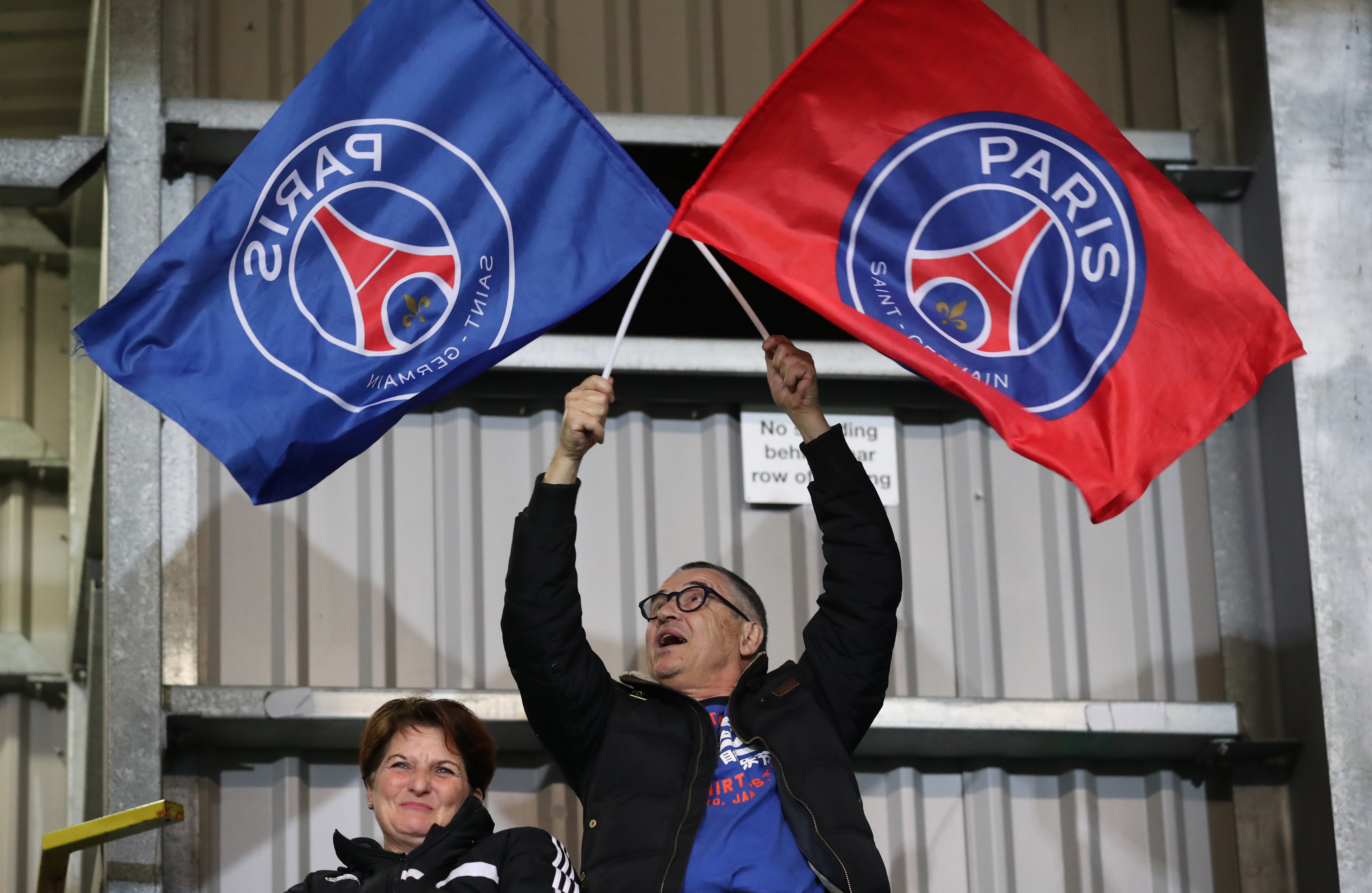 Paris St Germain Women fans at Chelsea