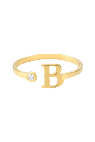 Tiny Initial Ring - Gold Vermeil