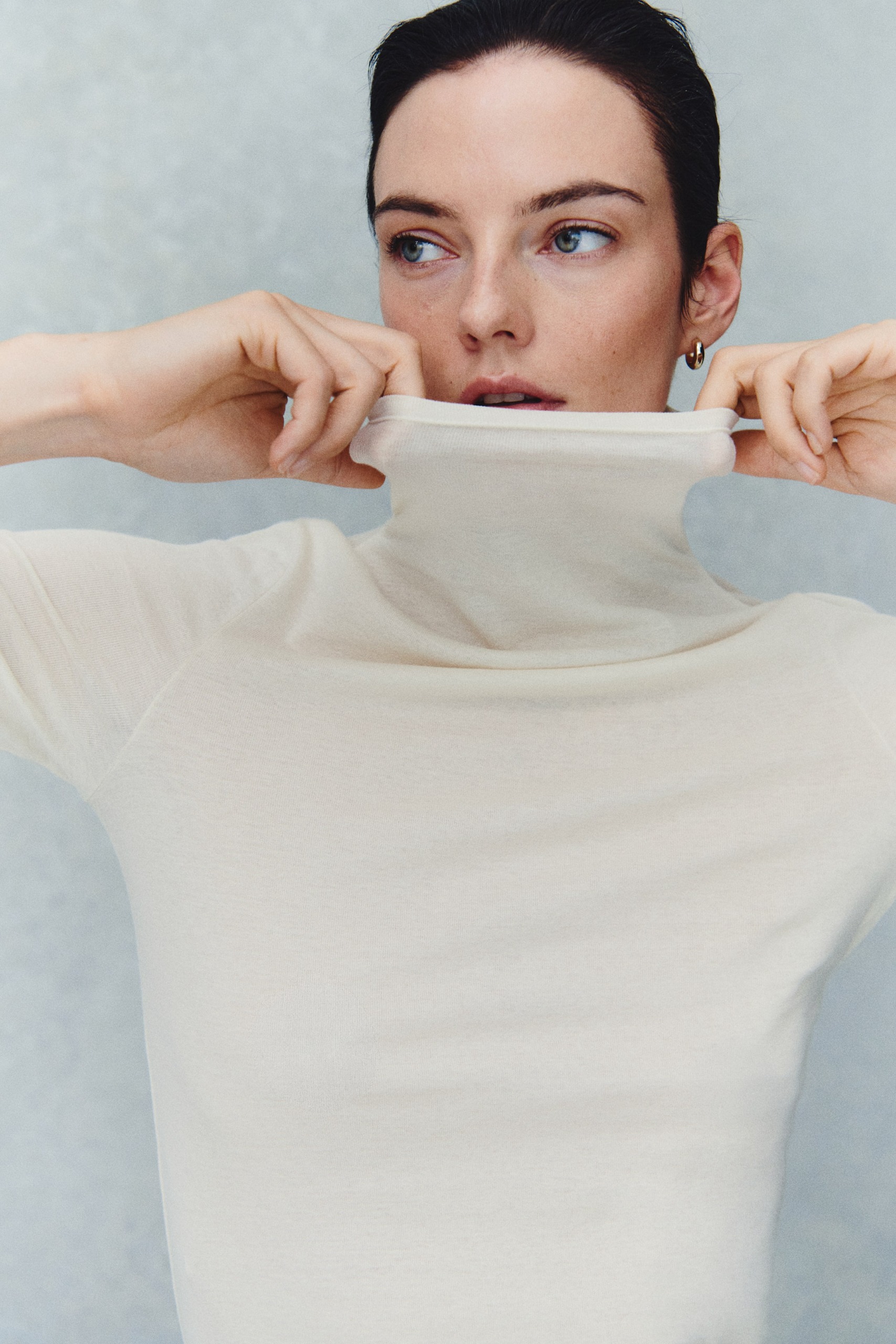 Pima Cotton Turtleneck Top