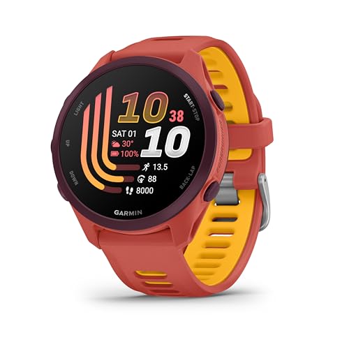Garmin Forerunner&amp;reg; 170 Music, Gps Running Smartwatch, Advanced Training and Analysis Indicators for Recovery and Music Storage, Red-Pink With Red-Pink/strap