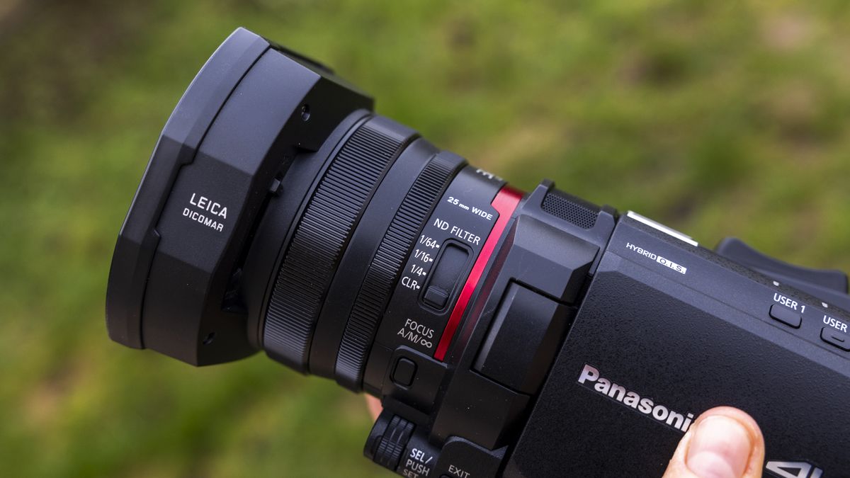 A side view of the lens Panasonic HC-X1500 camcorder