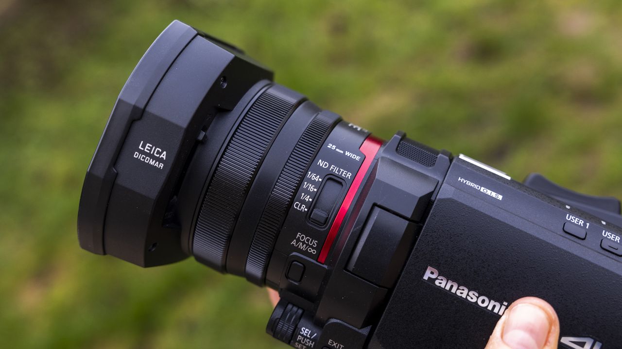 A side view of the lens Panasonic HC-X1500 camcorder