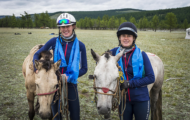 Tatiana Mountbatten (left) and Venetia Phillips (right). Credit: Richard Dunwoody @ Mongol Derby