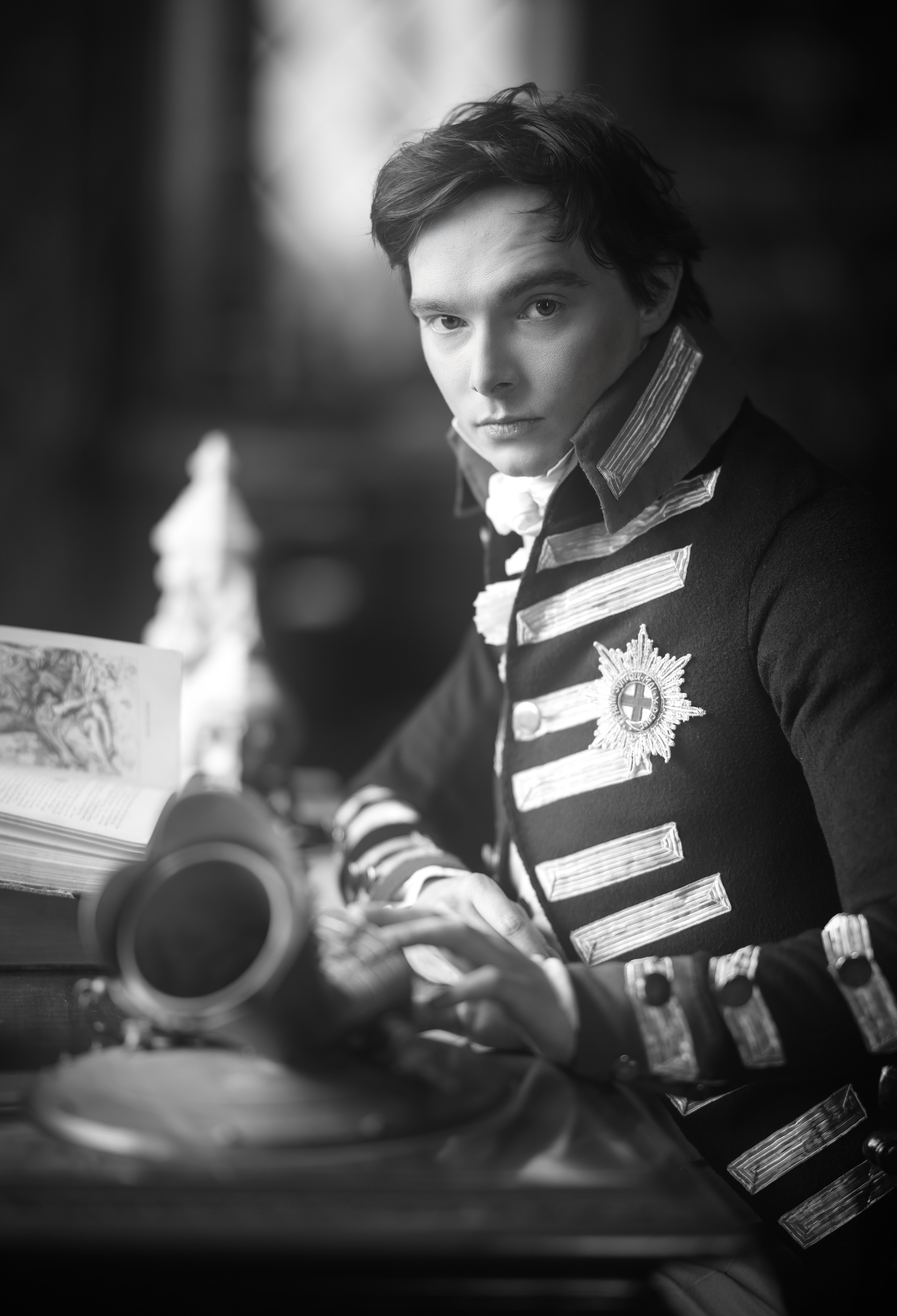 Period portrait taken using the Moment Cinebloom Diffusion Filter on a Canon EOS R5 with Canon RF 85mm f/1.2L USM lens