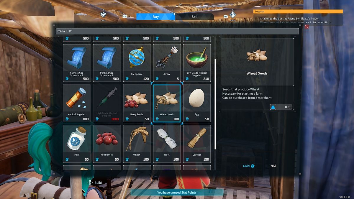 Buying Wheat Seeds from a Merchant in Palworld