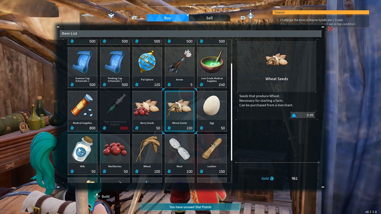Buying Wheat Seeds from a Merchant in Palworld