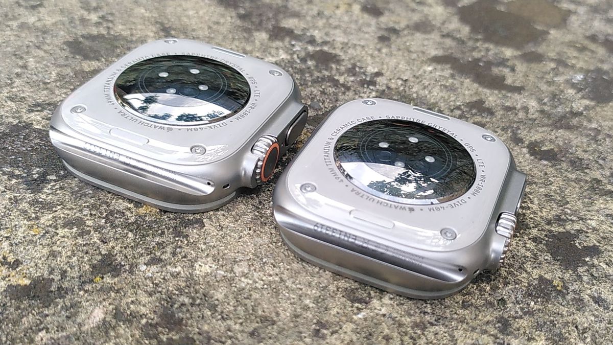 Back of Apple Watch Ultra and Apple Watch Ultra 2 without straps