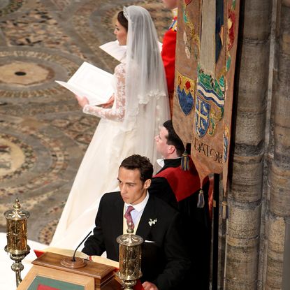 Brother of the bride, James Middleton seen before making a reading during the Royal Wedding of Prince William to Catherine Middleton at Westminster Abbey on April 29, 2011 in London, England. The