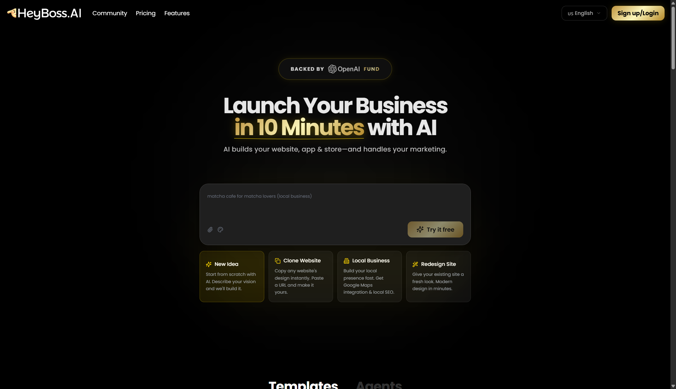 screenshot of vibe coding platform being used
