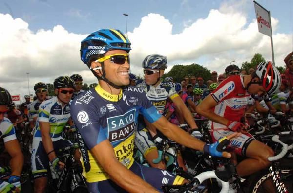 Alberto Contador (Saxo Bank-Tinkoff Bank) was back in the peloton after his doping suspension.