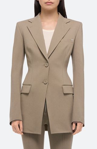 Roma Zip Sleeve Single Breasted Ponte Knit Blazer