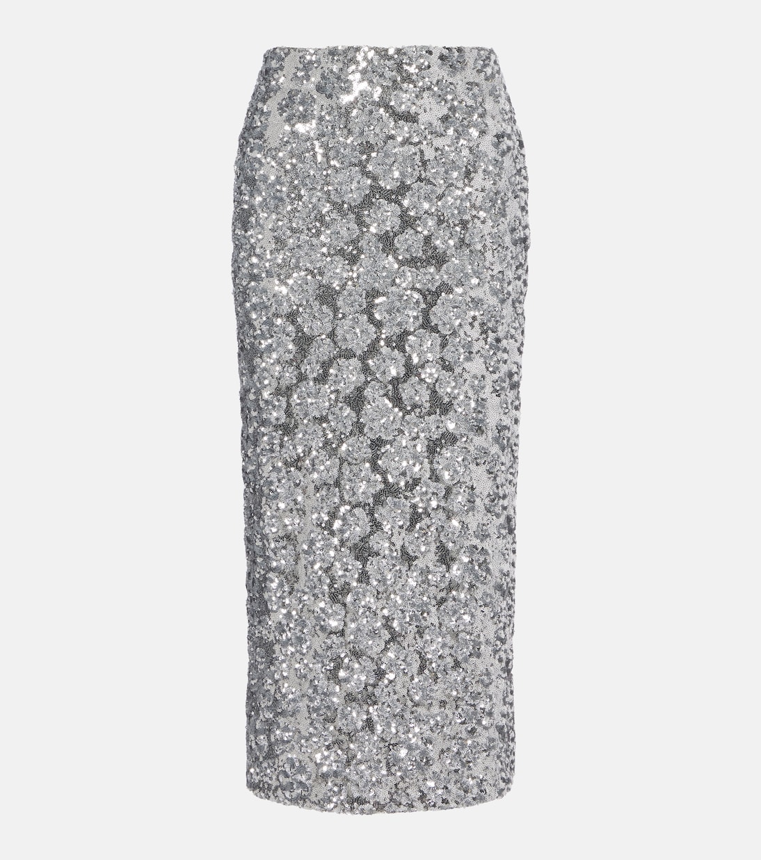 Utopia Sussex Sequined Pencil Skirt in Silver - Blaze Milano