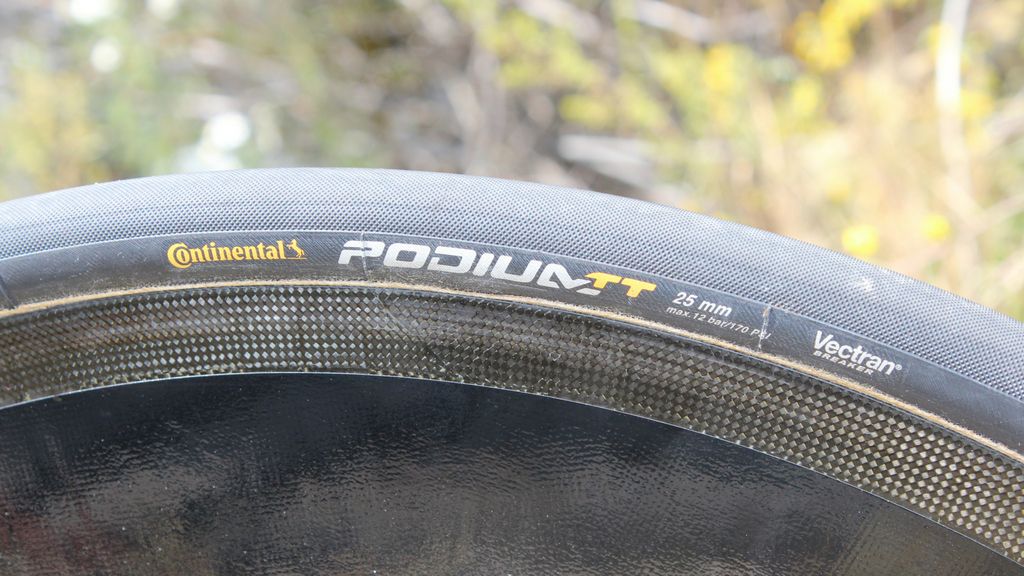 Dennis uses 25mm front and rear on road stages, but a mix of 22 and 25mm for TTs