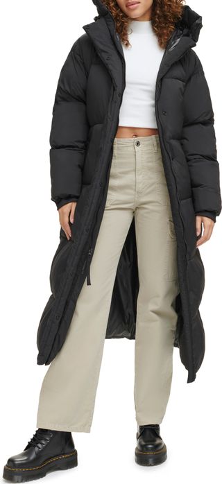 Levi's Side Zip Hooded Maxi Puffer Jacket