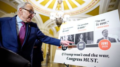 Senate Minority Leader Chuck Schumer (D-N.Y.) advocates for Senate war powers resolution