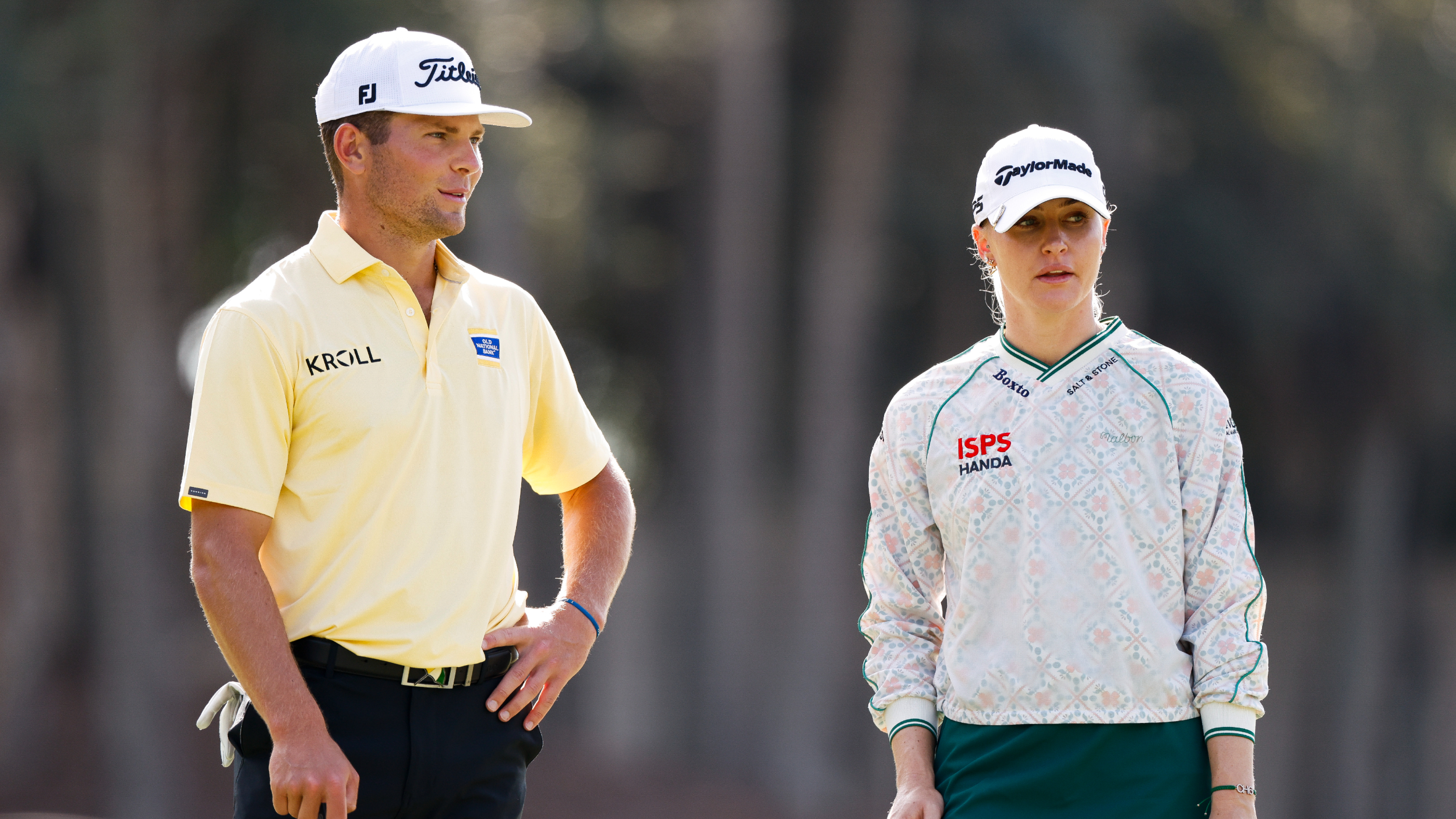 Michael Brennan and Charley Hull during the Grant Thornton Invitational
