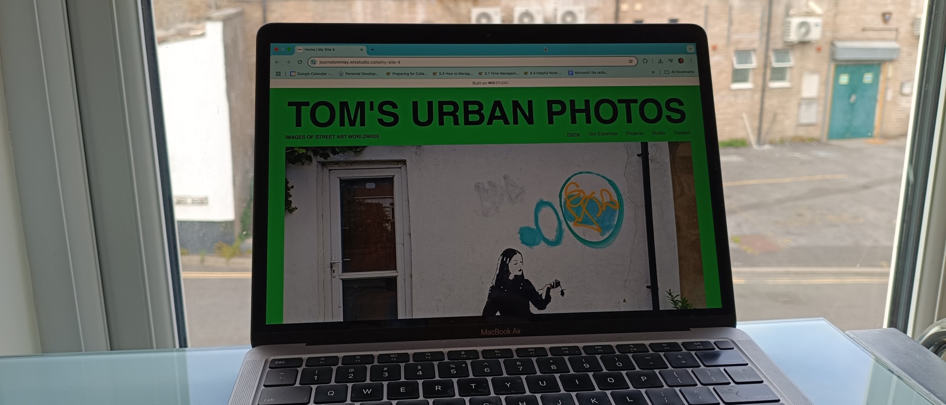 Photo of Wix Studio interface on laptop