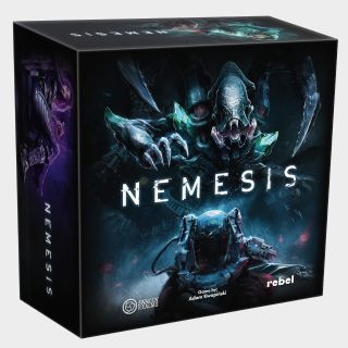 Nemesis box on a plain background