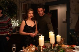 Catherine Missal as Bree and Tom Ellis as Oliver, in 'Tell Me Lies' season 3