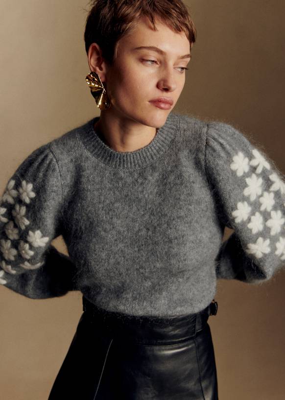 Luke Jumper - Grey/ Ecru - Kid Mohair - S&amp;eacute;zane
