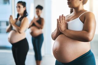 Safe pregnancy workout: A woman exercising while pregnant
