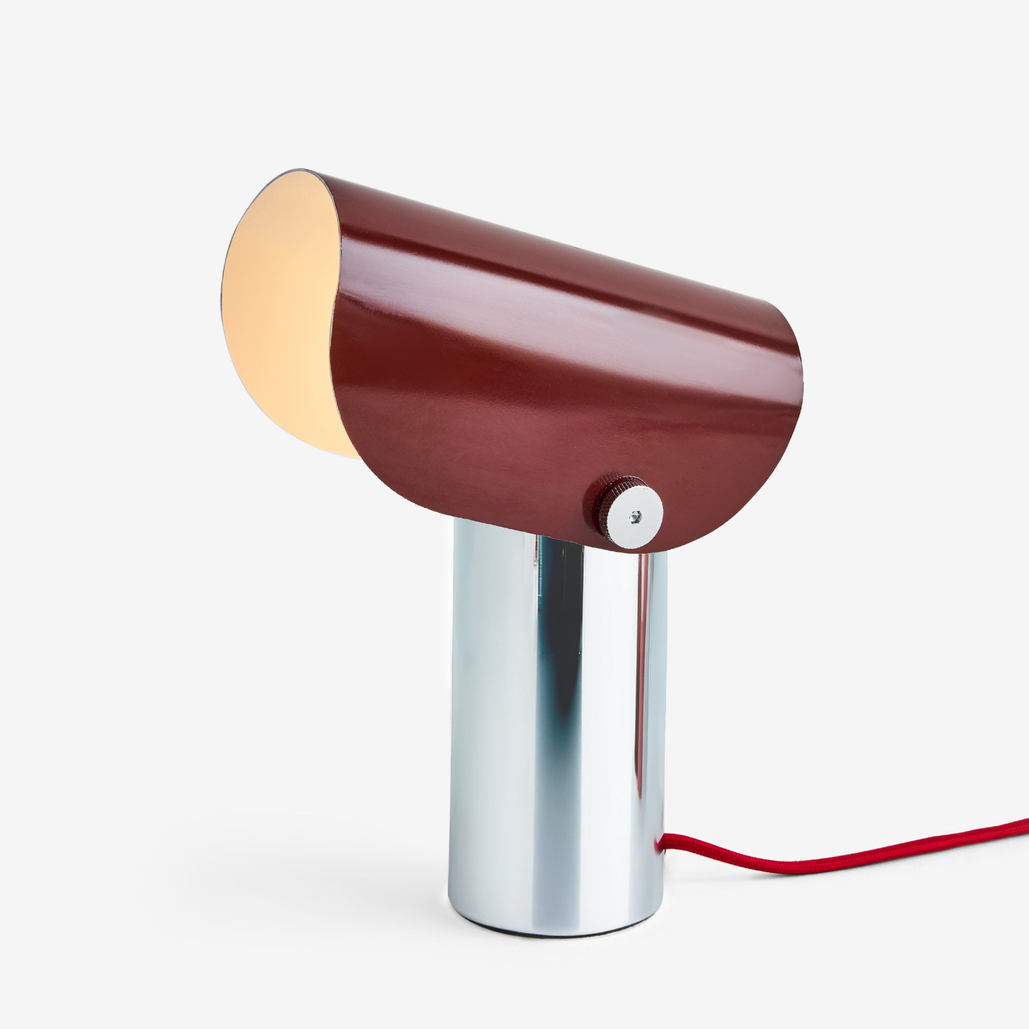 MADE x Barbican Curve table lamp in burgundy