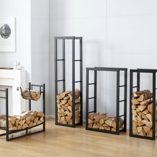 Neo Black Firewood Log Rack