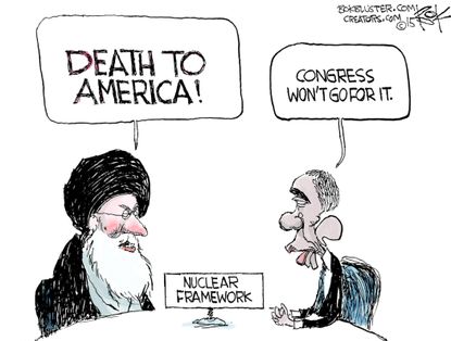 Obama cartoon U.S. Iran deal congress world