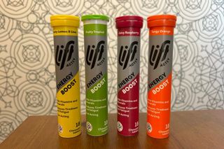 Four tubes of Lift Activ's Energy Boost chews