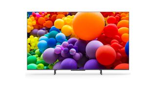 TCL C725K TV with colorful bubbles on the screen