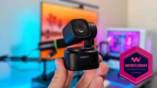 Image of the OBSBOT Tiny SE webcam with a Windows Central Editor's Choice badge in the lower right corner.